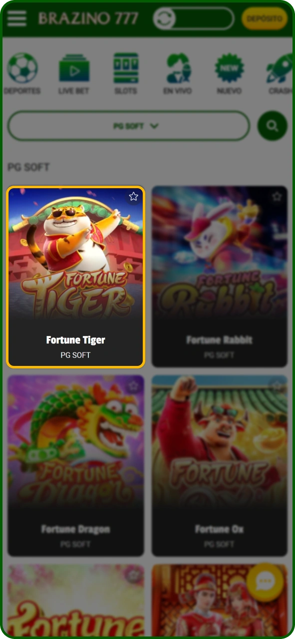Abre y juega en la aplicación de Android de Brazino777.