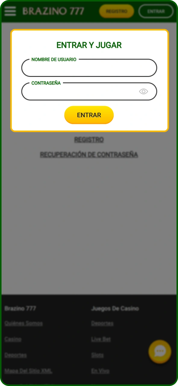 Inicia sesión y empieza a apostar en la aplicación PWA de Brazino777.