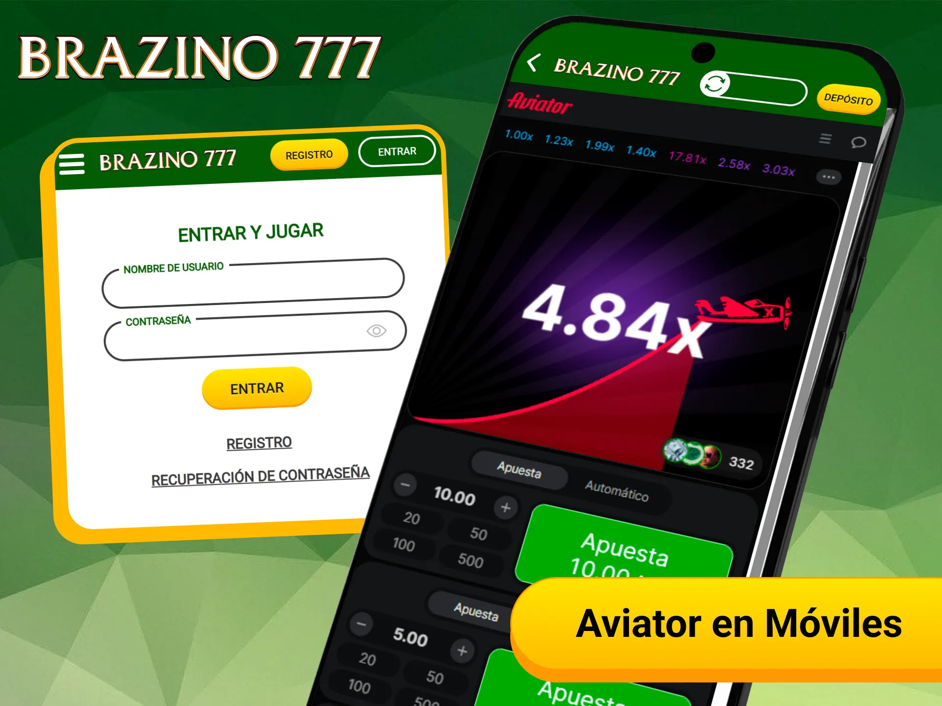 Probá el juego Aviator en dispositivos móviles desde Brazino777.
