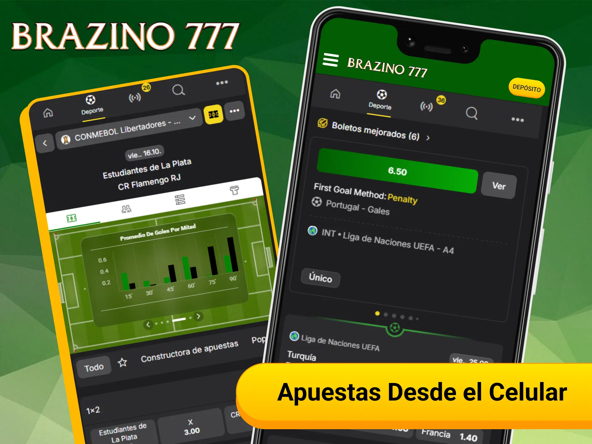 Hacé tus apuestas de fútbol desde el celular con Brazino777 oficial.