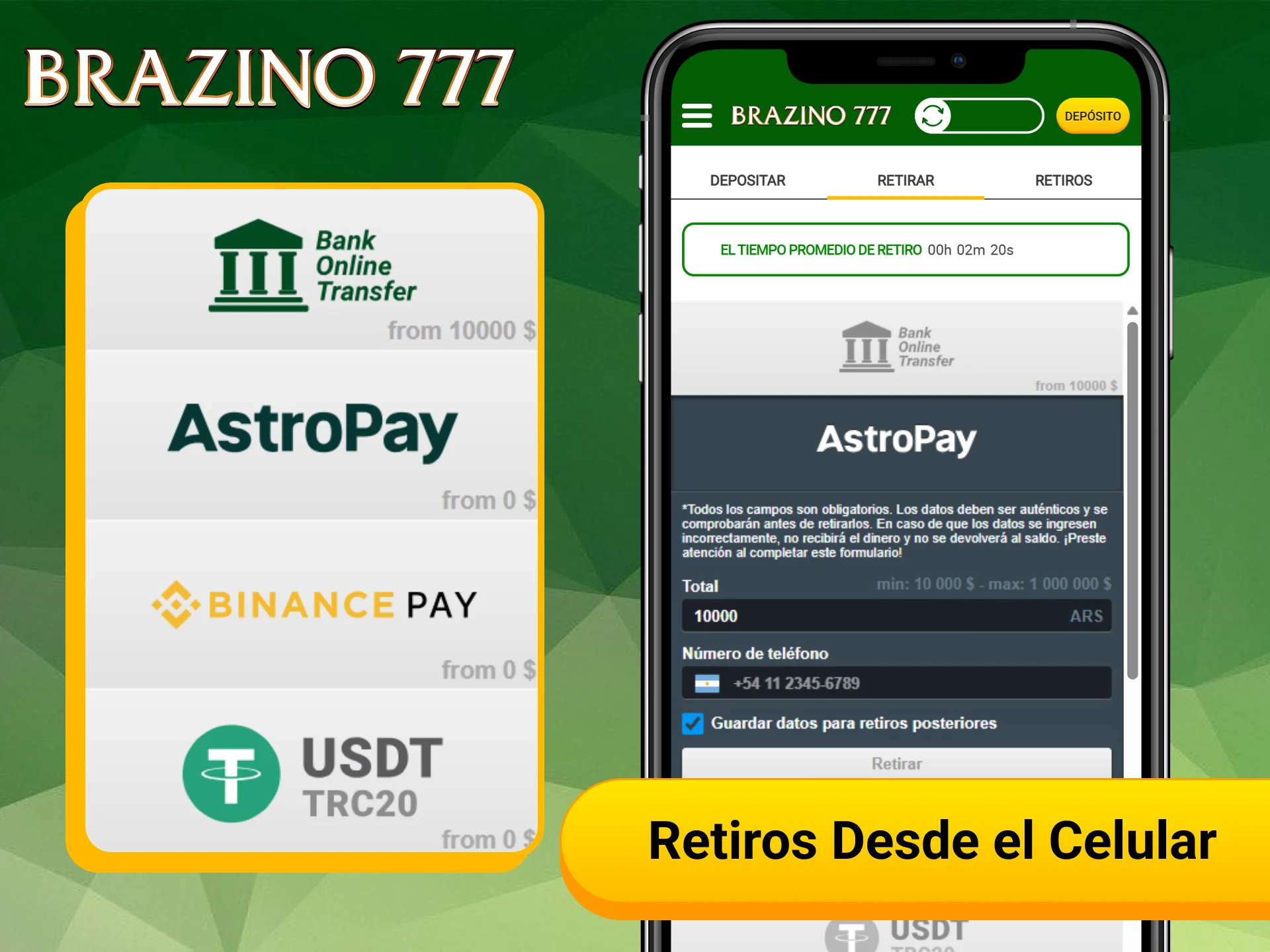 Retira tus ganancias fácilmente en la versión móvil de Brazino777.